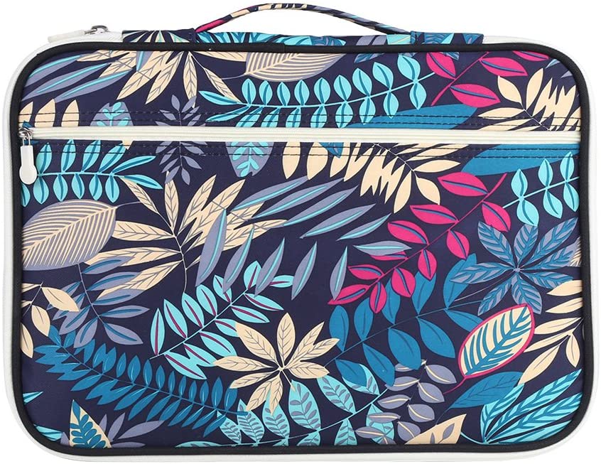 Multi-functional A4 Document Bag, Portfolio Organizer Case Zippered, Oxford Waterproof Document Bag, Navy Blue - Image 2