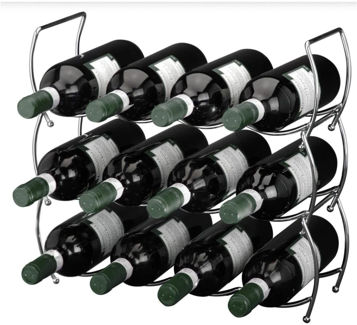 Viscio Trading 171532 Stackable Chrome Wine Rack, Steel, Silver, 13 x 40 x 40 cm, 13x40x40 cm - Image 4
