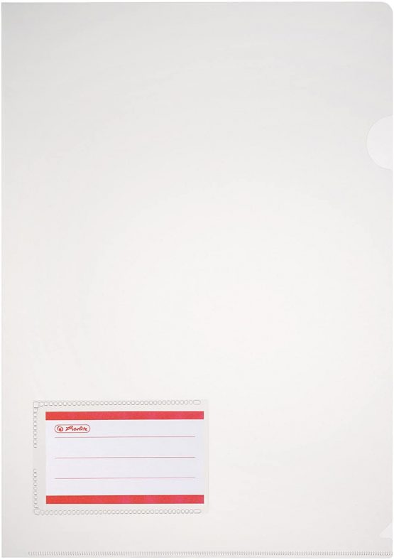 Herlitz A4 Polypropylene Plastic Folder/Document Protector with Pocket (10 Pieces)