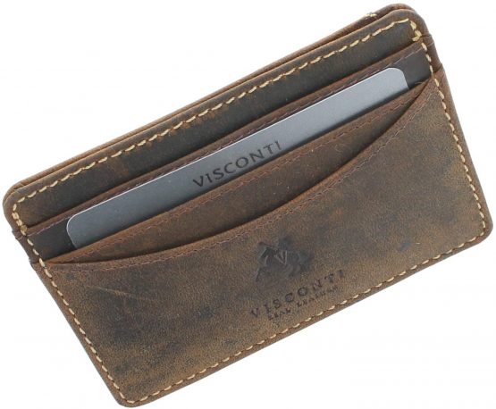 Visconti Slim Collection Razor Leather Credit Card Holder VSL25 Oil Tan