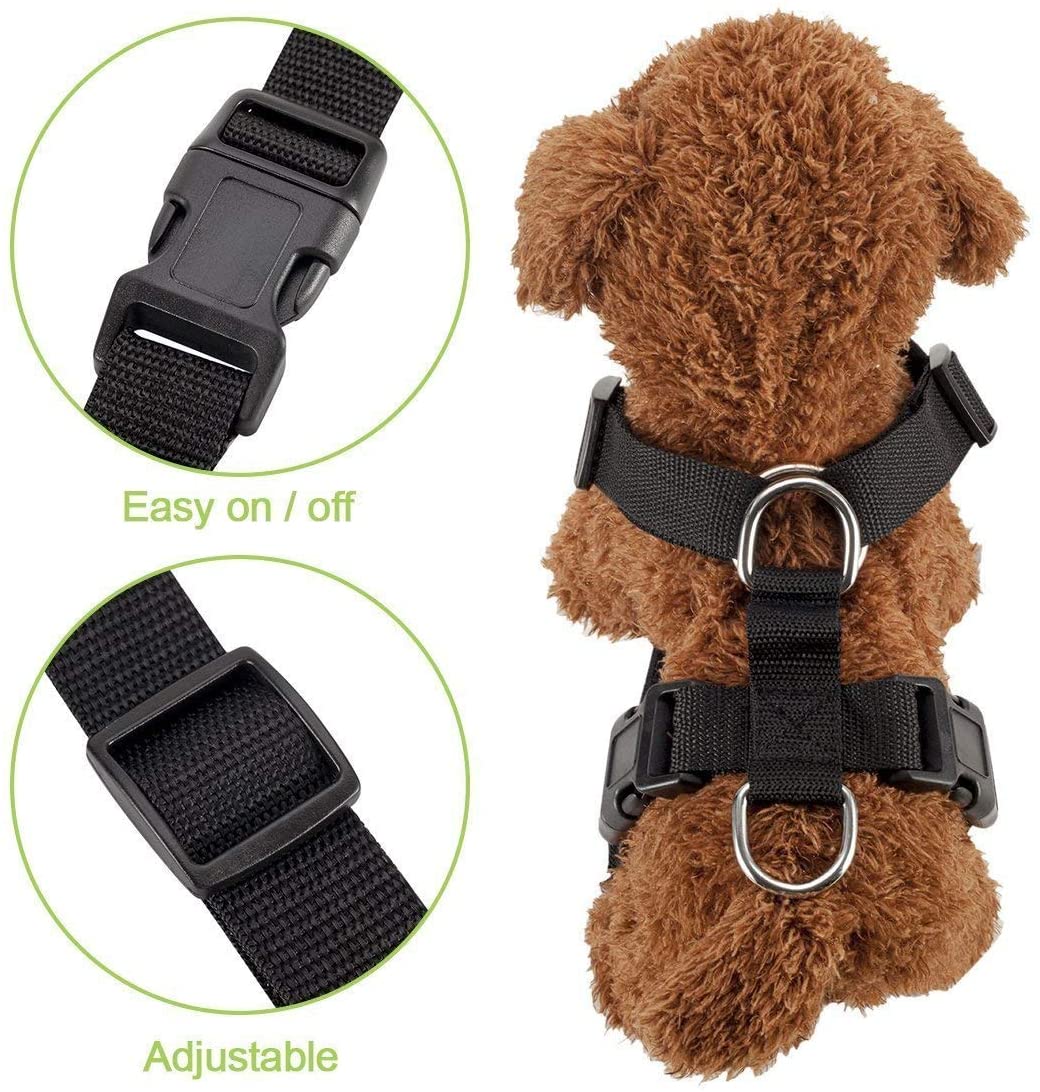 SlowTon Dog Car Harness Seatbelt Set, Pet Vest Harness with Safety Seat