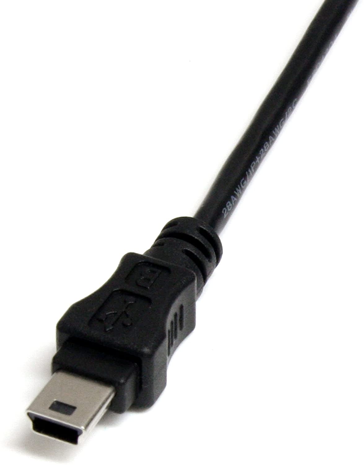 StarTech 1 feet Mini USB 2.0 Cable - USB A to Mini B F/M, Black, 1 foot - Image 2