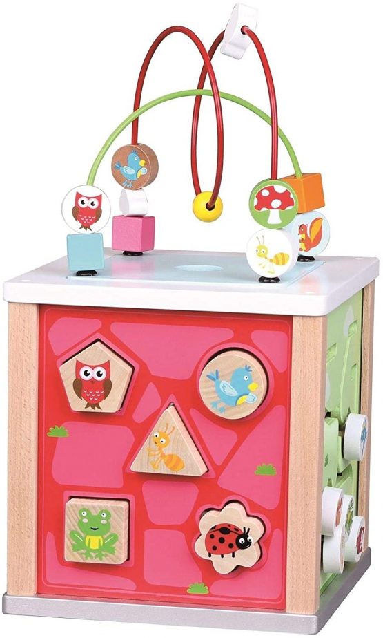 Lelin 31611 Wooden Nature Activity Cube Beads Wire Maze Creative Educational Games Toy - Image 3