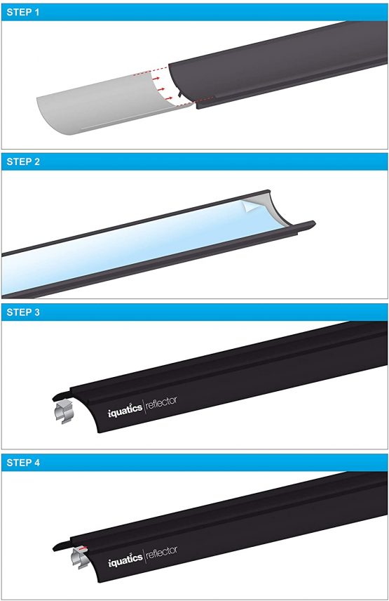 iQuatics T5/T8 Aluminium Reflector-Increased output by up to 100%, 28W T5 / 18W T8, Single - Image 3
