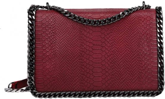 CRAZYCHIC Women's Chains Crossbody Bag Snakeskin Python PU Leather Shoulder Handbag Quilted Clutch Evening Messenger Bag Pochette Purse Party Elegant Bags Burgundy Red - Image 3
