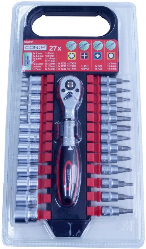 CON:P B20796 Socket with Ratchet, Set of 27 Pieces - Image 2