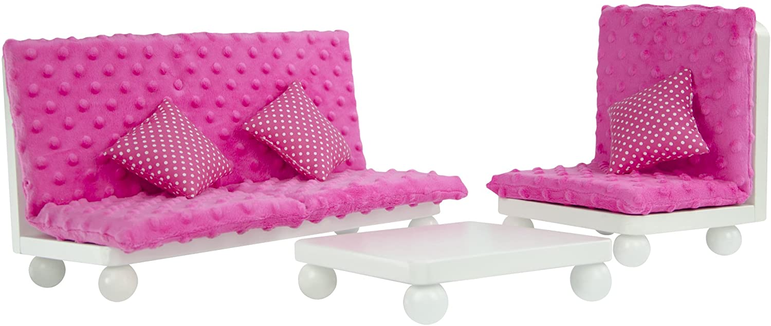 Olivias World Baby Doll Wooden Furniture Lounge Sofa Dolls Chair TD-11930A/B, White