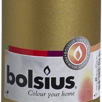 Bolsius Pillar Candle, Paraffin Wax, Gold
