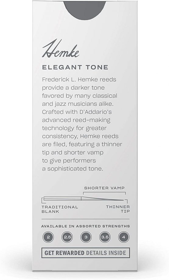 Rico RHKP5TSX300 Hemke 3.0 Strength Reeds for Tenor Sax (Pack of 5) - Image 3