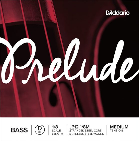 D'Addario Prelude Bass Single D String, 1/8 Scale, Medium Tension