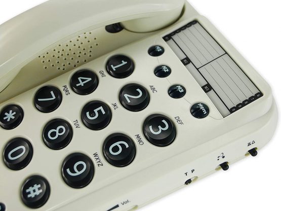 Geemarc Dallas 10- Big Button Corded Telephone- Hearing Aid Compatible- Tone and Volume Control- Visual Ringer Indicator and Memory Buttons- Wall Mountable-UK Version - Image 3