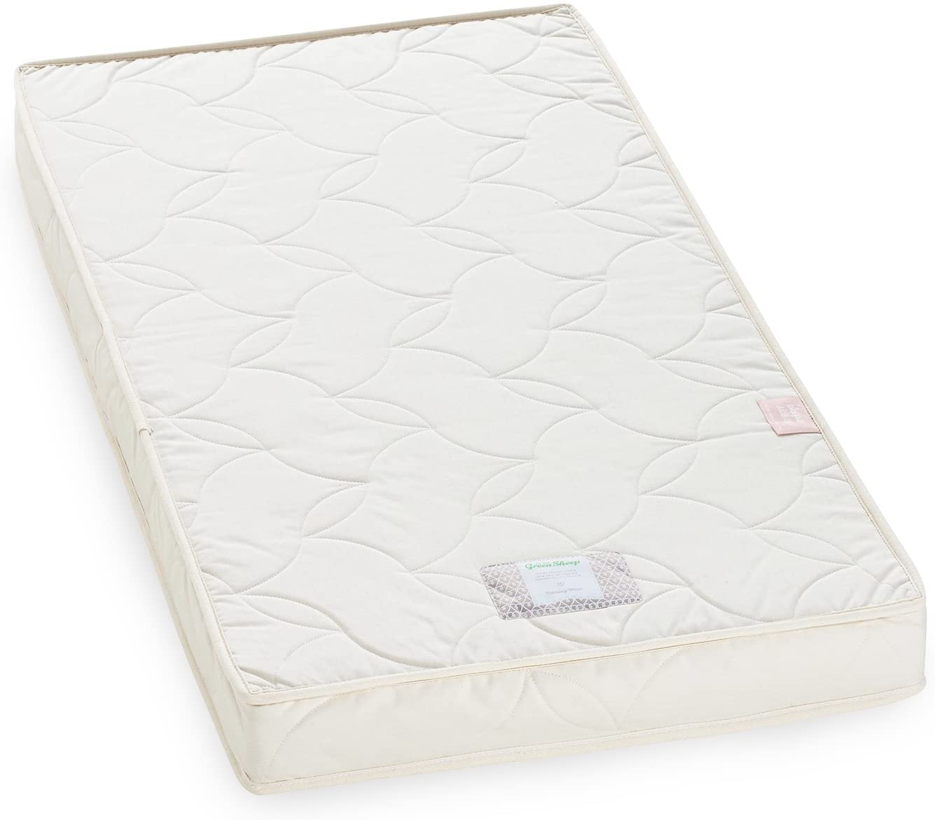 The Little Green Sheep Twist Cot Bed, Breathable Mattress for Babies and Toddlers 69 x 139 cm, Coconut Coir, Cotton, Wool