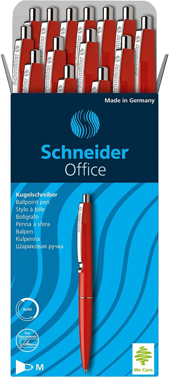 Schneider Office Ballpoint Pen M Tip red Pack of 20