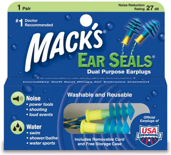 Mack's Unisex's Seals Ear Plugs (1 Pair) -Blue/Yellow