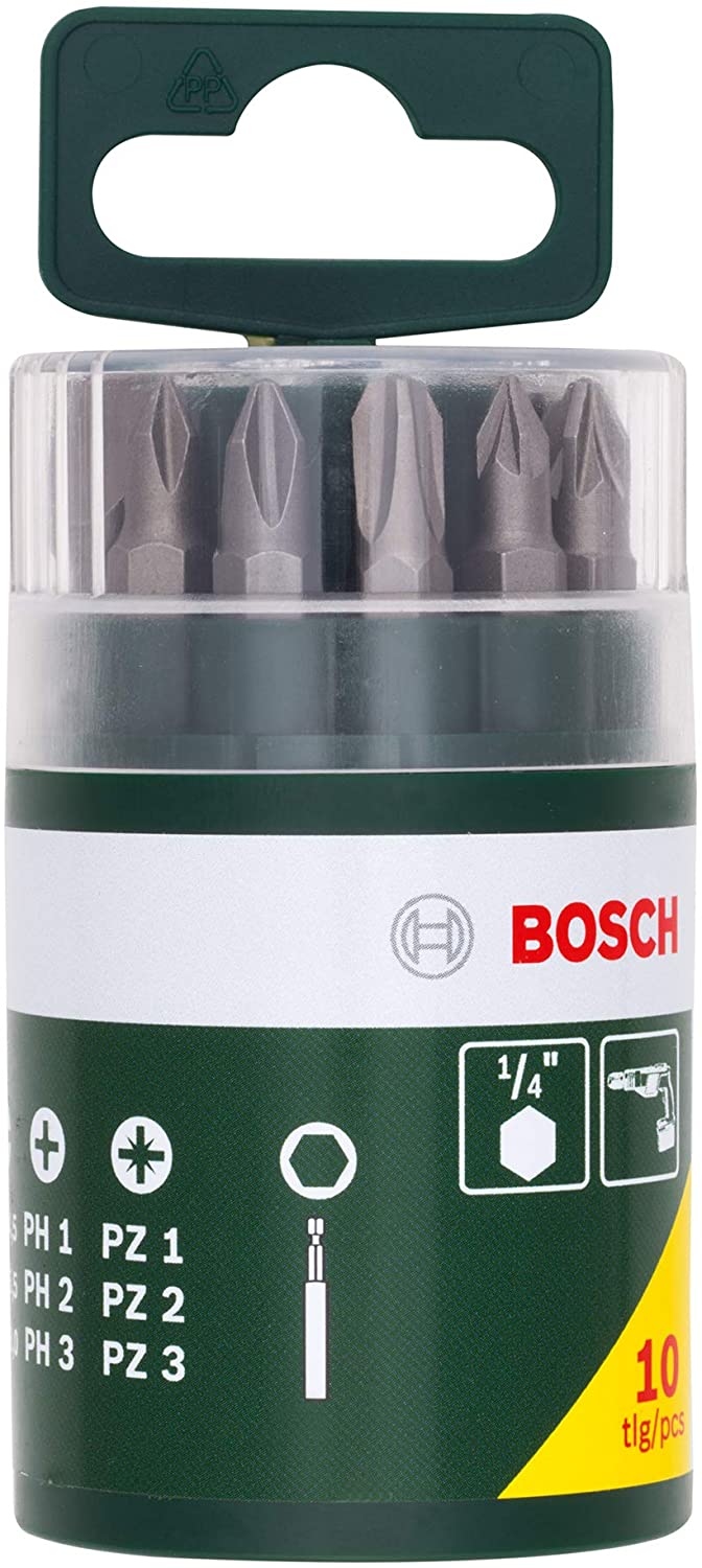 Bosch 10 pcs. Screwdriver Bit Set (PH, PZ, S, Accessory Drill Driver), Multi, Variety Pack - Image 2
