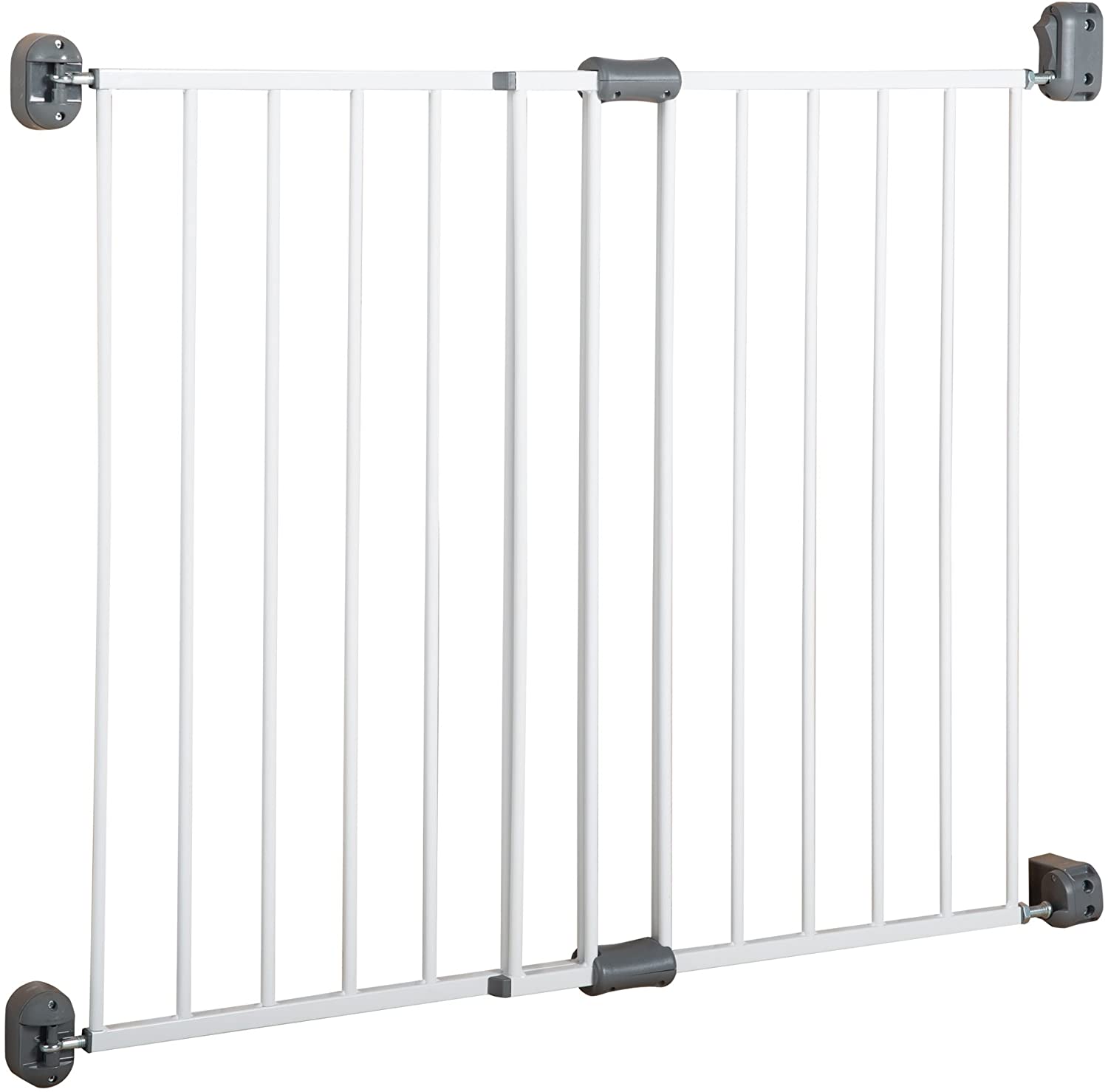 roba Metal Baby Gate 'Easy Step' - Children's Protective Gate - Extra-High Door Gate Variable Width Between 60-97Cm (White)