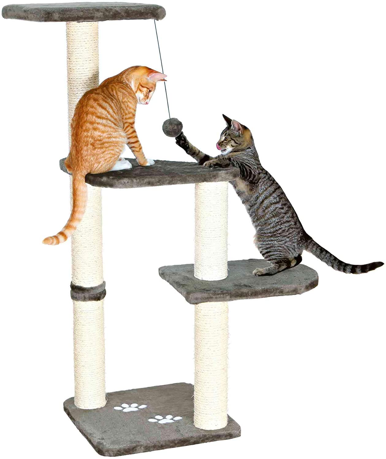 TRIXIE Cat Tree Altea 46 in platinum grey, Multi-level Cat Scratching Post with cosy lounging areas