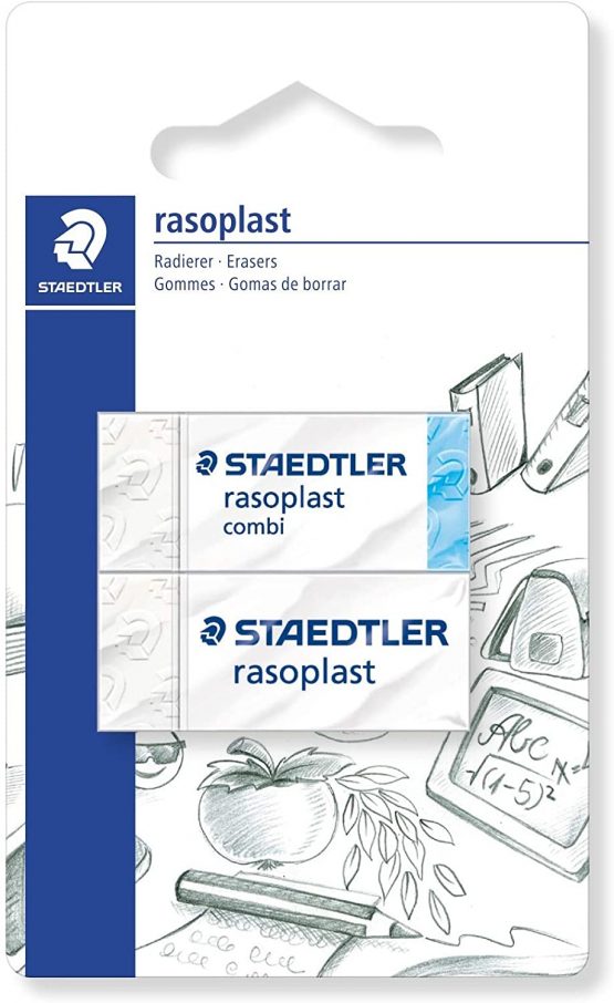 Staedtler 526-S BK2D Eraser Blister Card with 1 Rasoplast