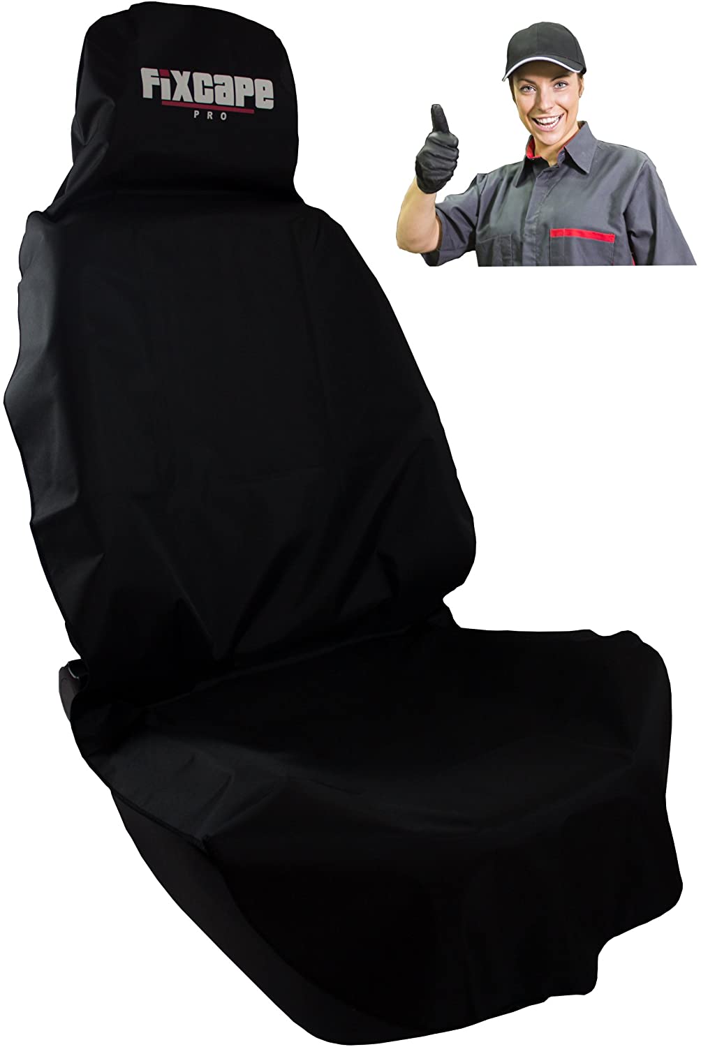 fixcape PRO, Robust, Universal Seat Protector, Waterproof & Oil Resistant Car Seat Cover, Front Seat Protection