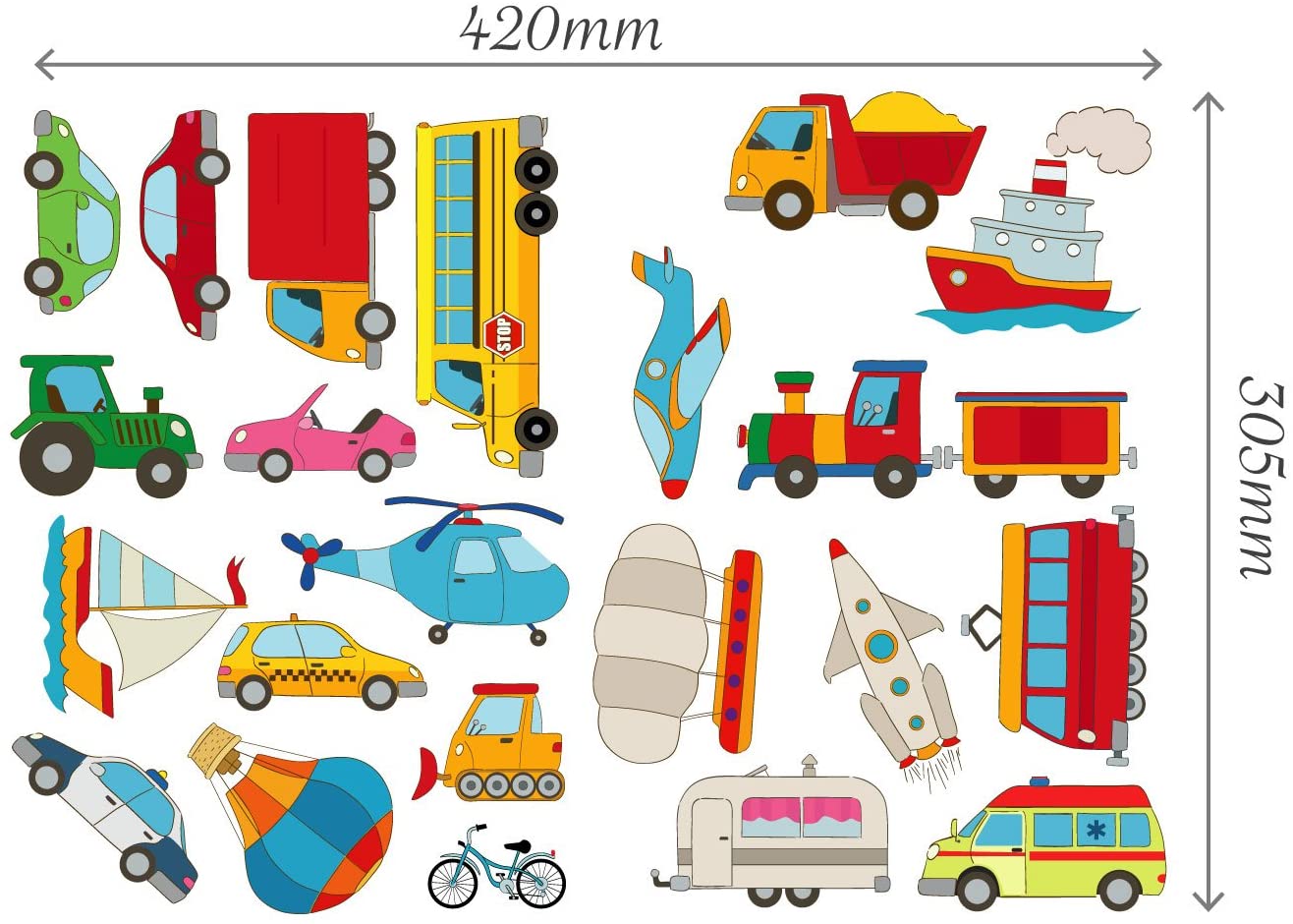 Nursery Wall Stickers Cars Transport Children Learning Kids Decals Cartoon Bus Plane Art Games Bedroom Living Room Graffiti Fashion Patches - Image 2