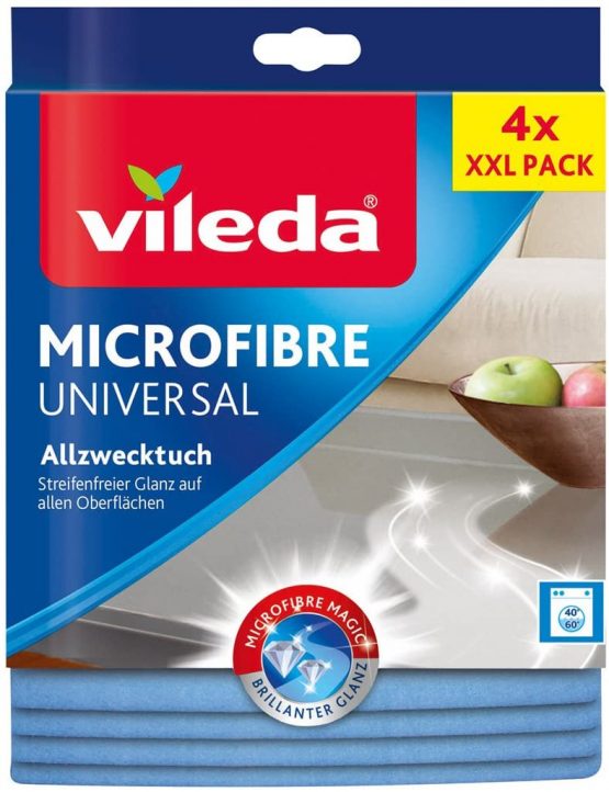 Vileda Universal Multi-Purpose Microfibre Cloth, 4er Packung
