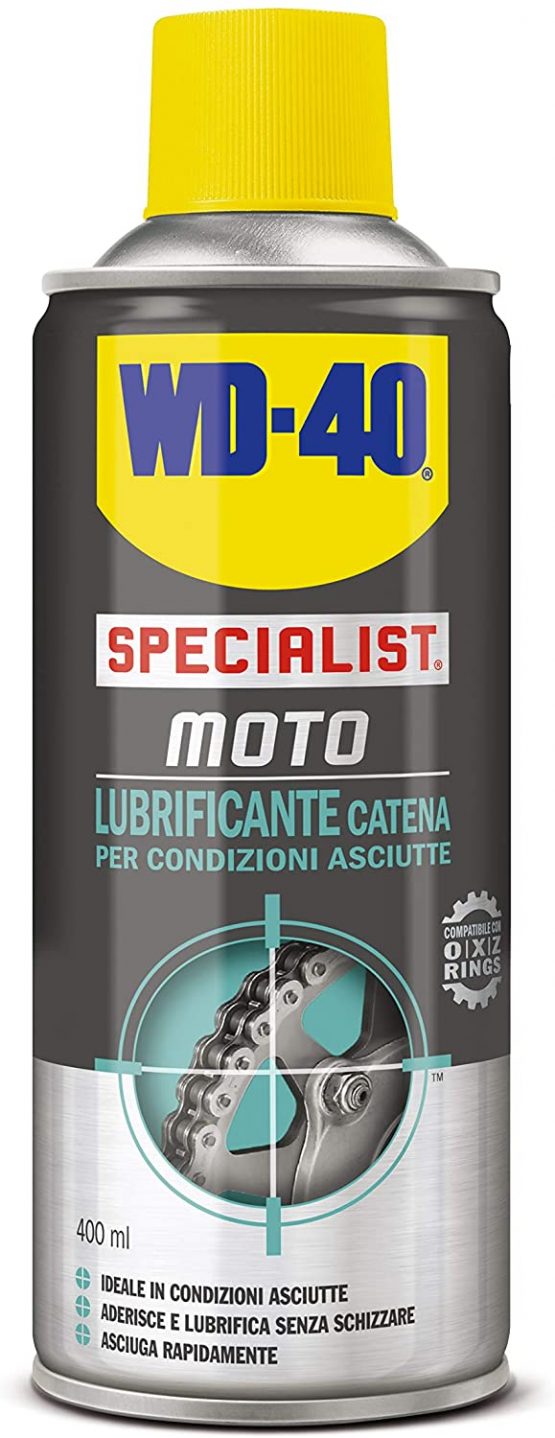 WD-40 Specialist Motorcycle Chain Lubricant, 400 ml, Ideal in Dry Conditions, Compatible with O-X-Z Rings