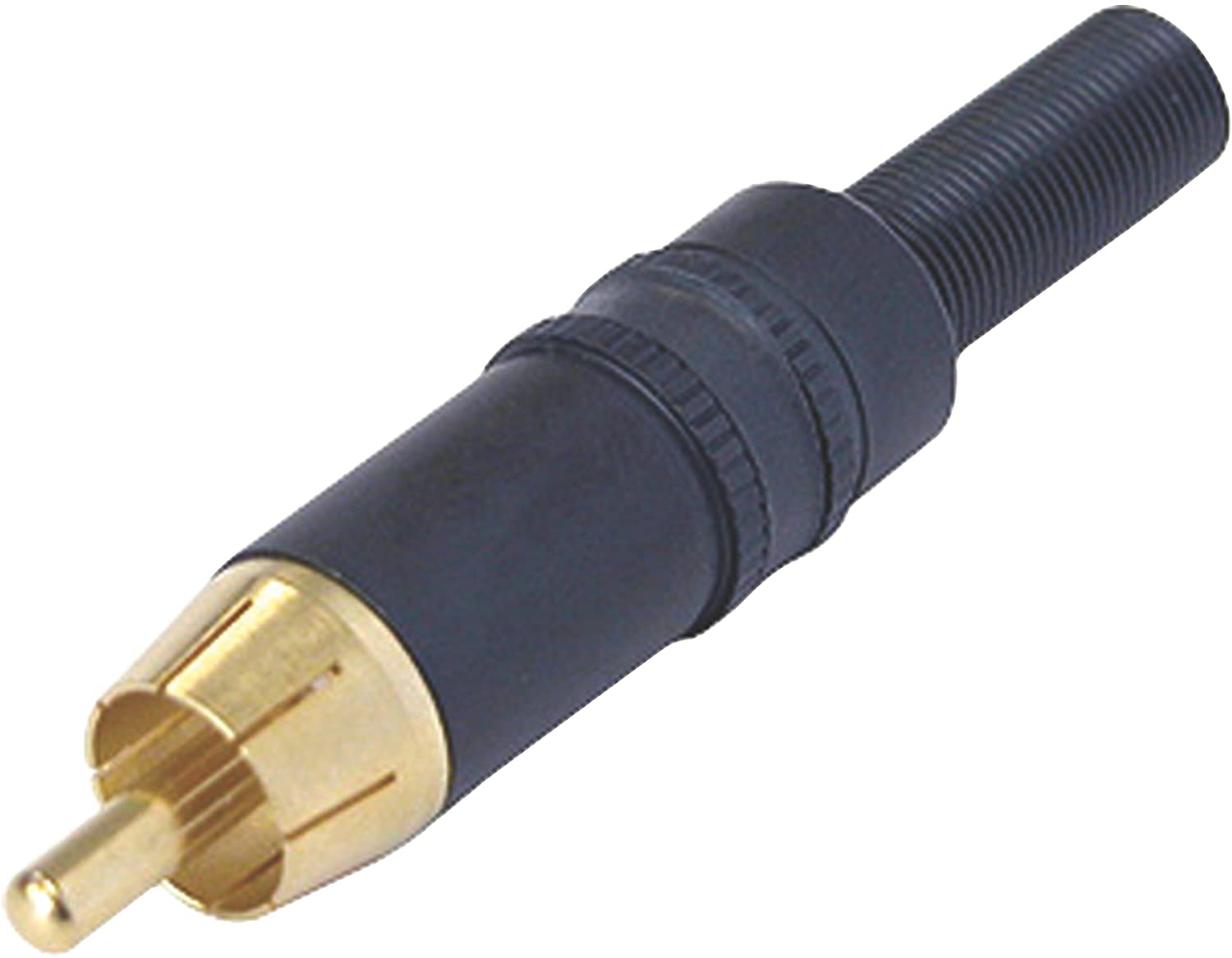 NYS373 Phono Plug with Gold Plated Contacts and Colour Coded Ring, Black