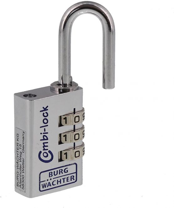 Burg-Wächter Combi 90 20 Chromo SB Combination Padlock, Silver - Image 3