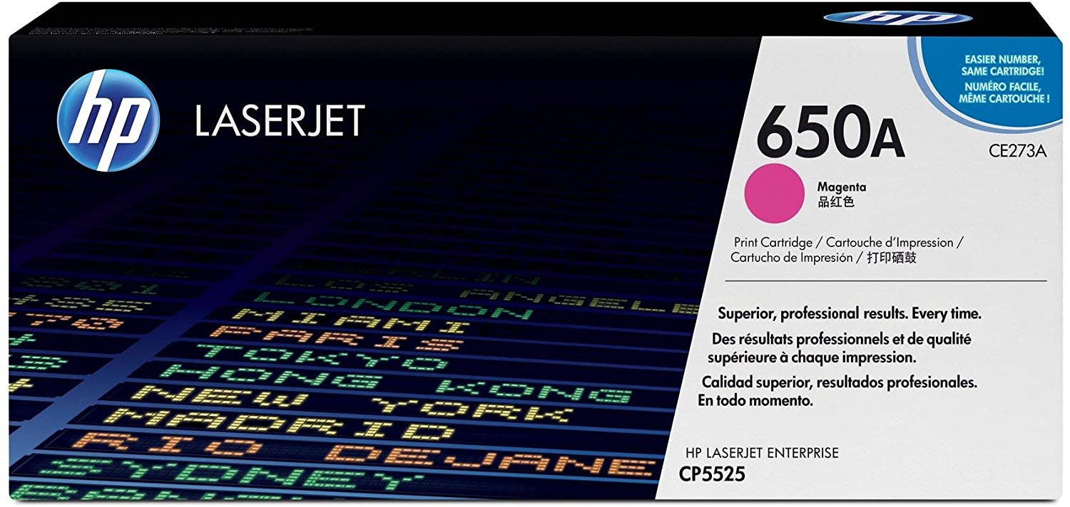 HP CE273A 650A Original LaserJet Toner Cartridge, Magenta, Single Pack, Standard