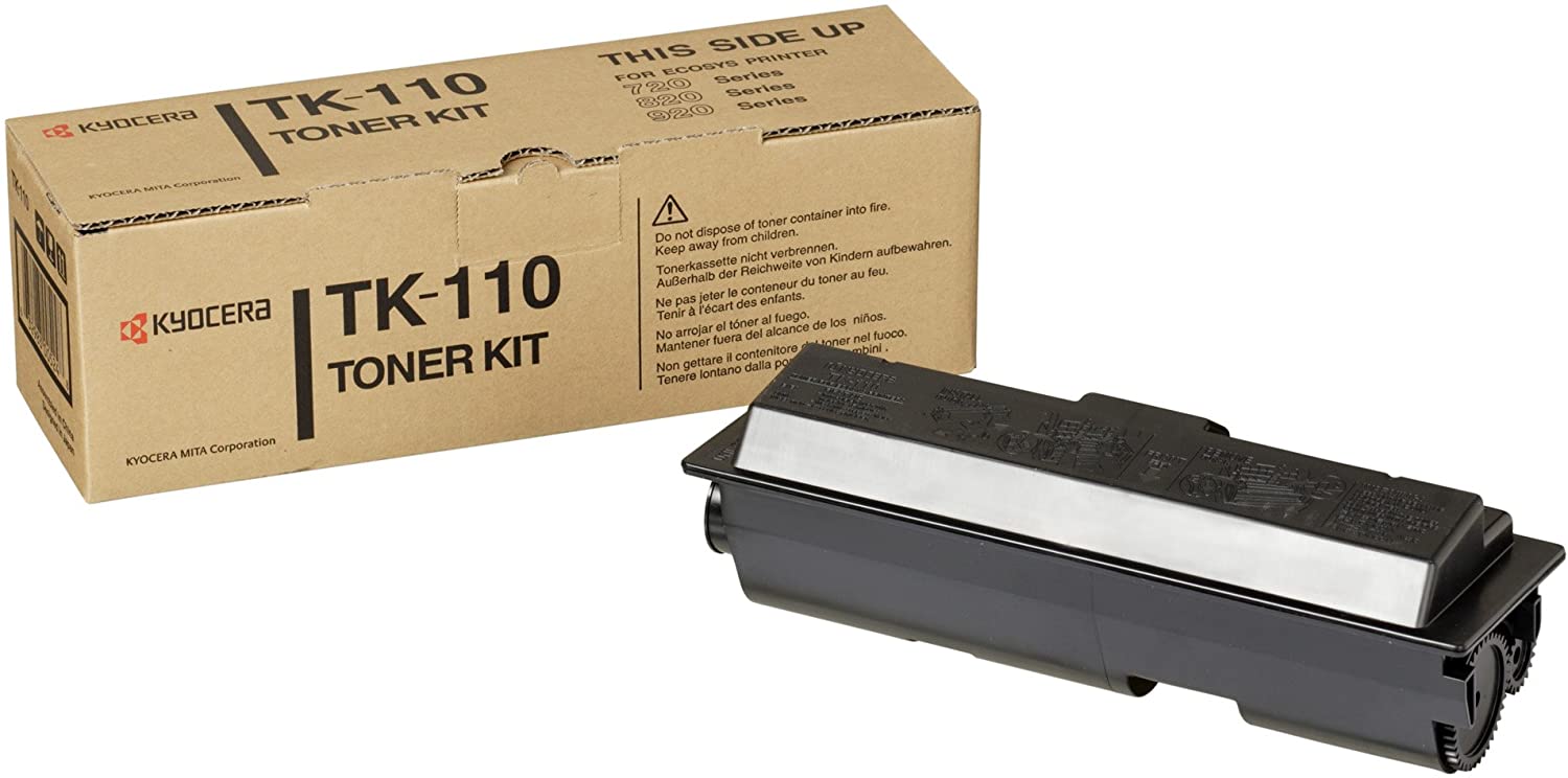 Kyocera TK-110 Toner Black. Original Premium Printer Cartridge 1T02FV0DE0 for ECOSYS FS-1016MFP, FS-720, FS-820, FS-920