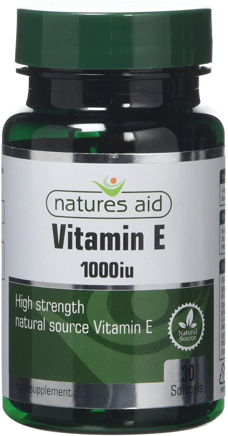 Natures Aid Vitamin E 1000iu, High Strength Natural Antioxidant, Supports Skin, Heart, Eyes, Immune Health & Cell Protection