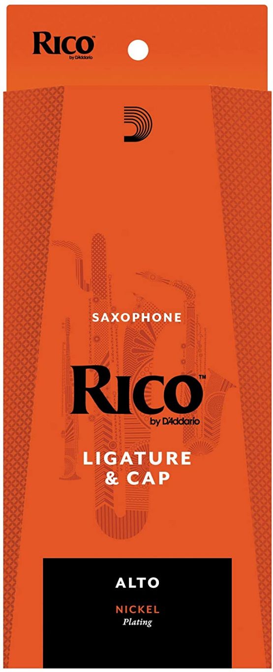 Rico Nickel Plated Ligature and Cap for Alto Sax