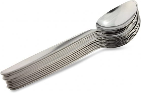 Grunwerg Economy Collection Stainless Steel Dessert Spoon, Mirror Polished Finish, Extra Value Pack of 12, Steel, 18 x 4 x 2 cm - Image 2