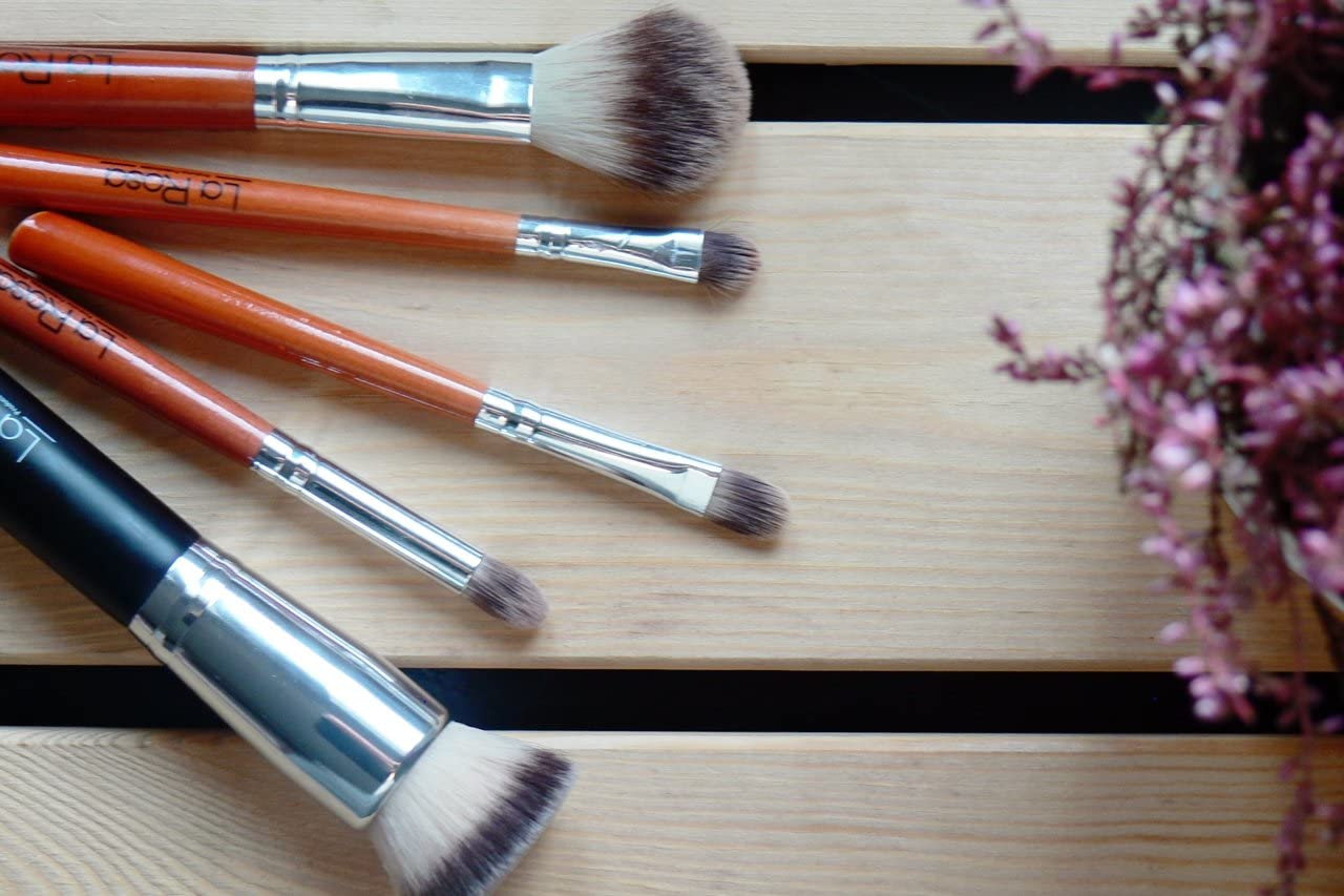 La Rosa Thin Foundation Brush Flat Top, Black - Image 2