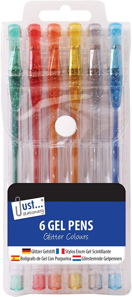 Just stationery Glitter Gel Ink Pen (Pack of 6) 1223