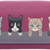 Mala Leather Best Friends Collection Leather Cats On Wall Purse 3417_65 Pink