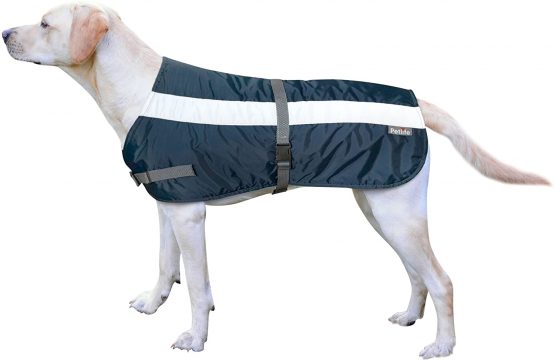 Petlife Flectalon Hi-Vis Dog Jacket Complete with Thermal Lining, 24-inch, Navy Blue