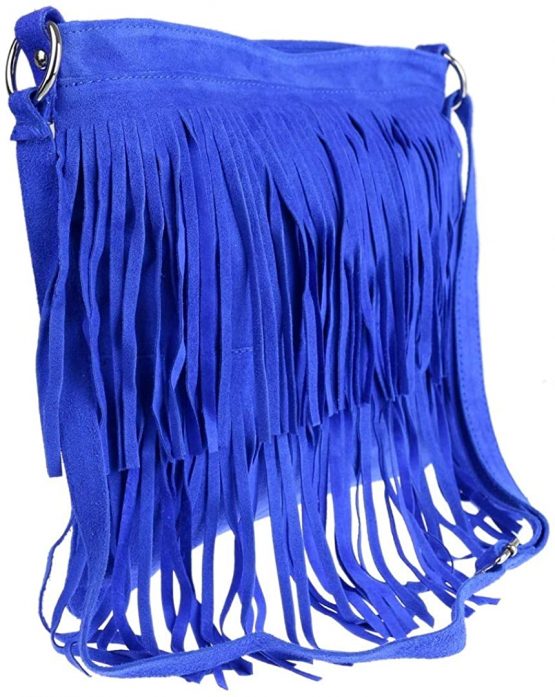 Girly Handbags Genuine Suede Fringe Shoulder Bag Crossbody Slouch Elegant Designer Womens Fashion - Image 2