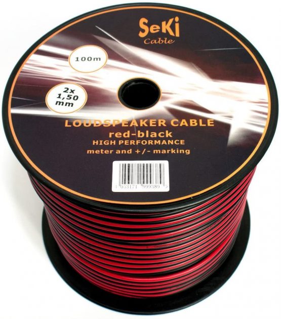 Loudspeaker Cable 2 x 1.50 mm² 100 m Black CCA Audio Cable Box Cable