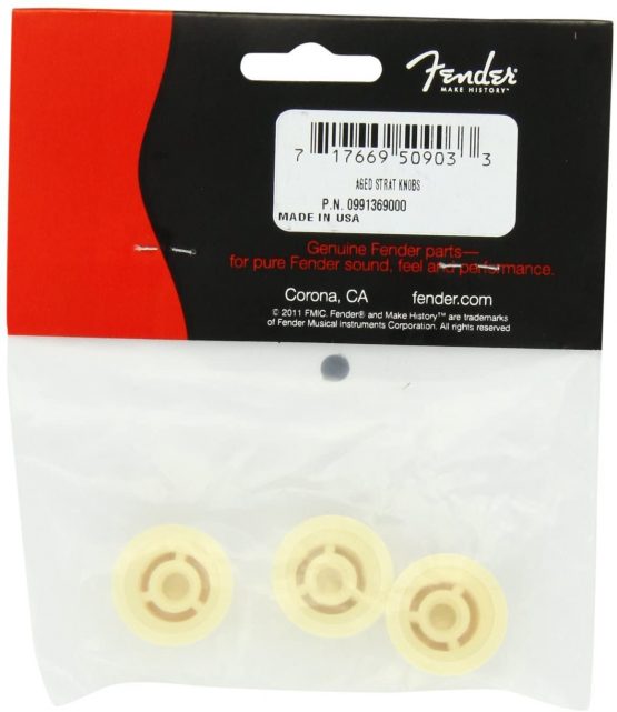 Fender Stratocaster Pot Knobs (Volume/Tone/Tone), aged white,0991369000 - Image 3