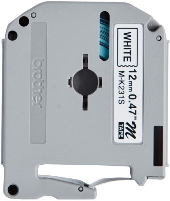 Brother M-K231SBZ Labelling Tape Cassette, Black on White, 12 mm (W) x 4 m (L), Brother Genuine Supplies - Image 2