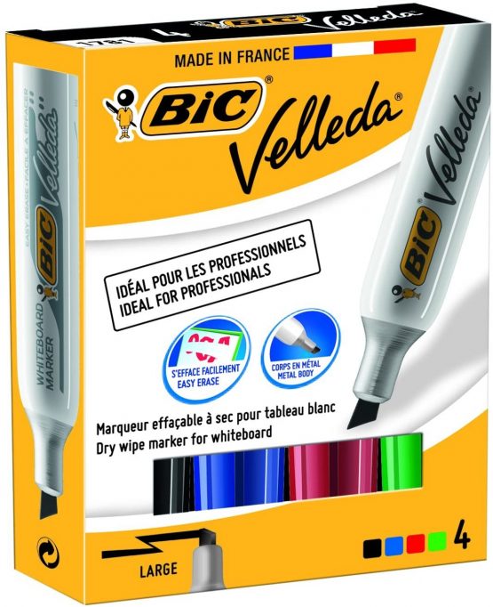 BiC 875788 Velleda 1781 White Board Markers -Multicolour (Pack of 6)