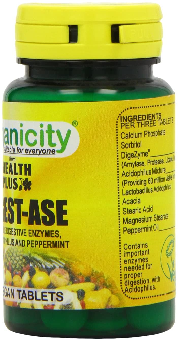 Veganicity Digest-Ase : Digestive Health Supplement : 60 Tablets, in a Planet-Friendly 99% Recycled Pot, 60 count (Pack of 1) - Image 2
