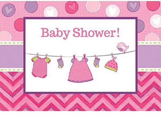 amscan 491489 With Love Girl Postcard Invitations