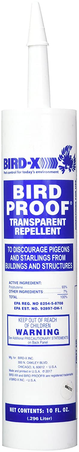 Bird-X Bird Proof Bird Repellent Gel-10 oz (290ml) Clear, 296 ml (Pack of 1)