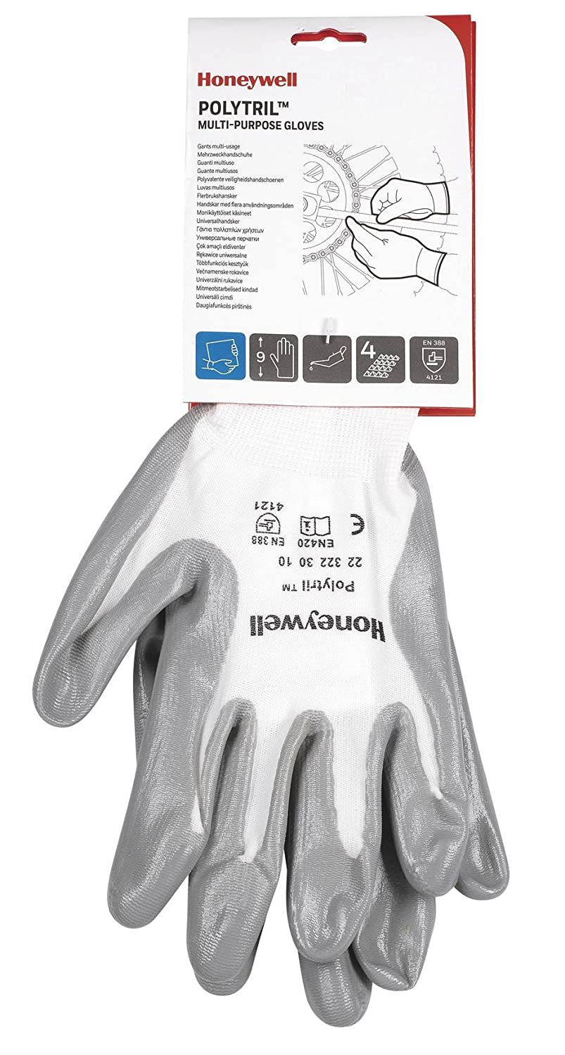 Honeywell 2232230-10/SPS Polytril Glove Size 10, White / grey