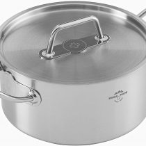 Kuhn Rikon Montreux Stainless Steel Casserole Pot with Lid, 24 cm/6 Litre
