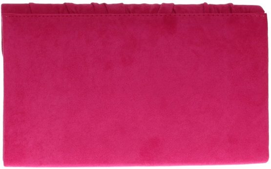 Girly HandBags Faux Suede Clutch Bag Pleated Design Evening Party Womens - Image 3
