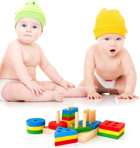 Boxiki kids Wooden Educational Geometric Stack and Sort Board Shape and Color Recognition Toy. Birthday gifts toy for Kids - Image 4