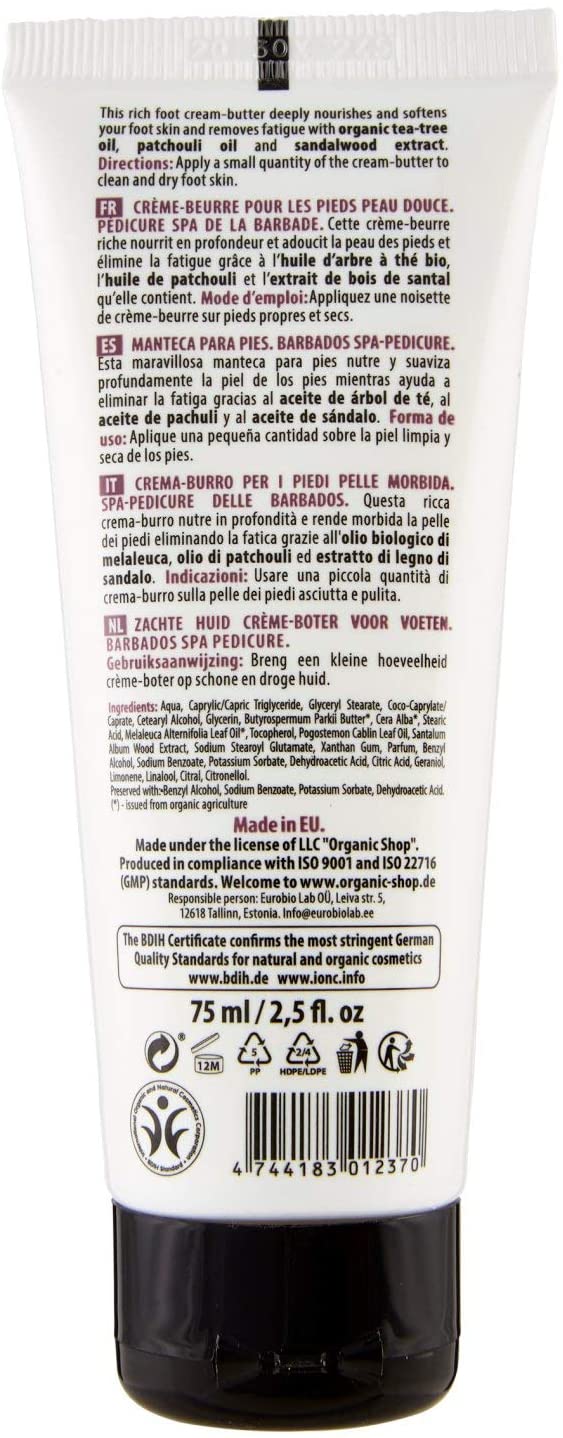 Organic Shop Nourishing Foot Cream-Butter Tea Tree and Patchouli (75ml), standard, 75 ml (Pack of 1) - Image 3